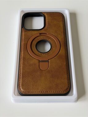 iPhone 13 Pro Max Four Leather MagSafe-Compatible Phone Case - Brown